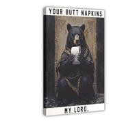 UTGN Black Bear Butt Napkins Animals Poster Canvas Poster Wall Art Print Picture Paintings 08x12inch(20x30cm)