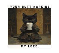 UTGN Black Cat Butt Napkins Animals Poster Canvas Poster Wall Art Print Picture Paintings 20x20inch(50x50cm)