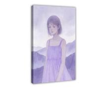 UTGN Her Melancholy Is Pale Purple Canvas Poster Bedroom Decor Landscape Decor Gift 24x36inch(60x90cm)