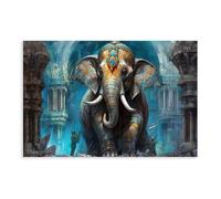 UTGN Hindu Temple Guardian Ganesh Home Decor Canvas Poster Bedroom Decor Landscape Decor Gift 12x18inch(30x45cm)