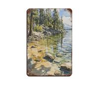 UTGN Lake Tahoe Art, Nevada Watercolor Painting Retro Poster Metal Tin Sign Chic Art Retro Iron Painting Bar People Cave Cafe Family Garage Poster Wall Decoration 8x12inch(20x30cm)