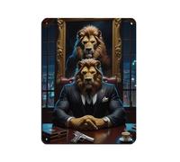 UTGN Mafia Lion Poster, Office Tin Sign Vintage Metal Pub Club Cafe Bar Home Wall Art Decoration Poster Retro 12x16inch(30x40cm)