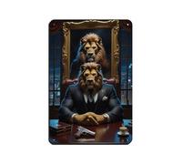 UTGN Mafia Lion Poster, Office Tin Sign Vintage Metal Pub Club Cafe Bar Home Wall Art Decoration Poster Retro 8x12inch(20x30cm)