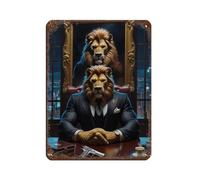 UTGN Mafia Lion Poster, Office Tin Sign Vintage Metal Pub Club Cafe Bar Home Wall Art Decoration Poster Retro 12x16inch(30x40cm)