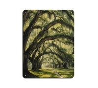 UTGN Mossy Oak Trees Painting Tin Sign Vintage Metal Pub Club Cafe Bar Home Wall Art Decoration Poster Retro 12x16inch(30x40cm)