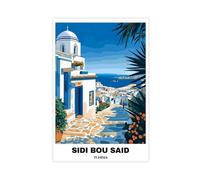 UTGN Sidi Bou Said Canvas Poster Wall Art Print Picture Paintings 08x12inch(20x30cm)