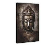 UTGN Tranquil Bronze Serenity ， Buddha Wall Art Canvas Poster Bedroom Decor Landscape Decor Gift 24x36inch(60x90cm)
