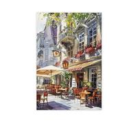 UTGN Vienna Painting European Cafe Watercolor Art Print Canvas Poster Bedroom Decor Landscape Decor Gift 08x12inch(20x30cm)
