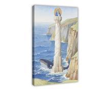 UTGN Whale Punishment Column - Medieval Manuscript Canvas Poster Wall Art Print Picture Paintings 12x18inch(30x45cm)