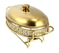 UTHCLO 1.5l Round Food Storage Holder with Buffet Stove, Glass Pan, and Fuel Holders for Restaurant Buffets, Banquets, and Parties