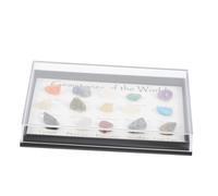 UTHCLO 1 Box Natural Crystal Mineral Specimen Box Geology Teaching Kit with Irregular Polished Gemstones for Home Office Decoration and Stem Learning for Beginners