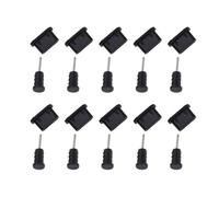 UTHCLO 10 Pairs Black Silicone Type-c Dust Plugs for Phone USB C Protective Cover, Easy to Install and Remove, Suitable for Type-c Port and Earphone Jack Protection