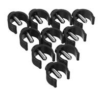 UTHCLO 10 Pcs Black Steel Cane Pin Locks 15Mm for 22Mm Walker Crutch Accessories, Heavy Duty C-Shape Buckle Clips for Walking Sticks and Hiking Poles, Non-Slip Attachments for Mobility