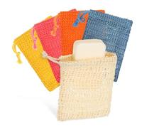 UTHCLO 10 Pcs Cotton Linen Soap Bags for Exfoliating and Lathering Hollow Mesh Pouches for Shower Bath Natural Soap Holders for Travel and Daily Use