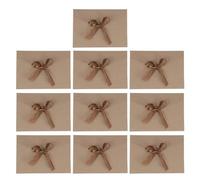 UTHCLO 10 Pcs Khaki Retro Creative Bow Paper Envelopes with Ribbon Tieing for Wedding Invitations and Bridal Shower Cards, Elegant and Sleeker Style