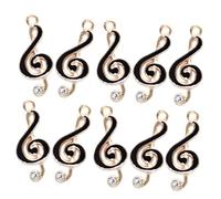 UTHCLO 10 pcs Small Music Notes Charms for Jewelry Making Alloy Metal Pendants for DIY Craft Bracelets Earrings Necklaces Stylish Black Musical Symbol Accessories