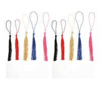 UTHCLO 10 Sets Acrylic Bookmarks with Rectangular DIY Mini Tassels, Blank Self-Graffiti Book Page Markers for Reading and Crafting, Suitable for Office and School Use