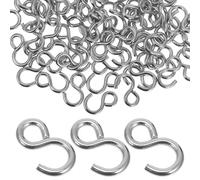 UTHCLO 100 Pcs Mini S Hooks Connectors Stainless Steel Silver S Shaped Hangers for Jewelry and Documents with Firm Holding for Wooden Memorandum and Calendar