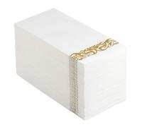 UTHCLO 100pcs Disposable Gold Paper Napkins Thick Prefolded Cocktail Tissue for Wedding Bridal Shower Birthday Party Elegant Dinner Guest Towels