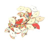 UTHCLO 100pcs Sector Wooden Buttons Durable Cartoon Style DIY Decorative Buckles for Sewing Knitting Clothes Bags Craft Projects