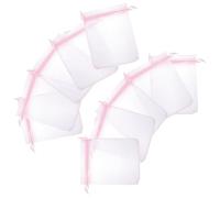 UTHCLO 100pcs Small Pink Drawstring Mesh Gift Bags for Party Baptism Favor Candy Jewelry Storage Organza Pouches Versatile Elegant Packaging