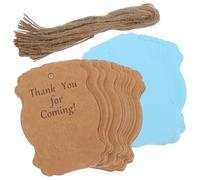 UTHCLO 100pcs Thank You Tags with Feet Design and 50pcs Jute Twine for Expressing Gratitude at Birthday Party Decorations and Special Events with Unique Blue Paper Message Cards
