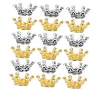 UTHCLO 100pcs Vintage Zinc Alloy Crown Charm Beads for Jewelry Making Mini Pendants for Necklace Bracelet DIY Crafting Fading-resistant Accessories
