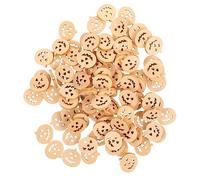 UTHCLO 100pcs Wooden Buttons Pumpkin Shape Design Halloween Craft Decorations for Clothing and Home Decor Cartoon Style for Easy Sewing Suitable for Arts and Crafts Projects