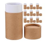 UTHCLO 10Pcs 20Ml Essential Oil Bottle Packaging Box with Lid, Empty Kraft Paper Round Tube, Kraft Paper Jar for Candle Container and Aromatherapy Wrapping in Uk