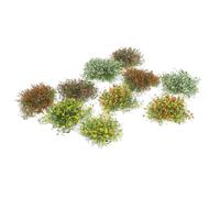 UTHCLO 10Pcs Artificial Simulation Flower Clusters for DIY Sand Table Model, Plastic Miniature Landscape Decor, Multi-Color Yellow Red Pink Orange White for Scenic Crafting