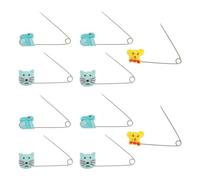 UTHCLO 10Pcs Baby Safety Pins with Locking Closures U-Shaped Cartoon Buckle ABS Material Not Easy to Wear Diaper Fasteners for Clothes and Diapers