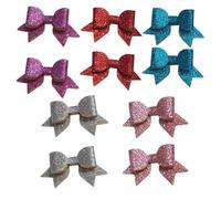 UTHCLO 10pcs Glitter Pet Hair Clips Bowknot Design Adorable Dog Hair Accessories for Puppies Cats Rabbits Charming and Chic Multi-color