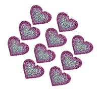 UTHCLO 10pcs Heart Rhinestone Patch, Glitter Heart Iron on Applique, Pink Zircon Hot Melt Adhesive Clothing Repair Patch for Jackets, Hats, Crafts, Valentine's Day