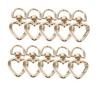 UTHCLO 10pcs Heart Shaped Spring Clasps Small D Shaped Carabiner Keyring Clips for Handbags Bags DIY Crafting Dog Leashes Snap Hooks with Easy Open and Close Design in Light Gold