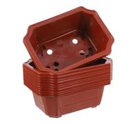 UTHCLO 10pcs Rectangular Plastic Bonsai Plant Pot in Vintage Red, Lightweight and Easy to Move Flower Planter Suitable for Ferns and Bonsai Tree Planting in Your Garden