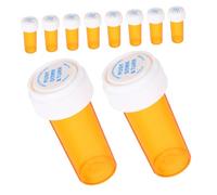 UTHCLO 10pcs Reusable Plastic Pill Bottle Organizer with Screw Cap Tablet Jar for Travel Home Office Compact Medication Storage Case