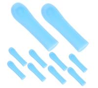 UTHCLO 10pcs Silicone Sleeve Ear Spoon Ear Scoops Wax Removal Cleaning Accessories Wax Remover Removal Replacement Tips Soft for Spoons Silica Gel Blue