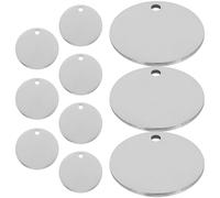 UTHCLO 10pcs Stainless Steel Round Dog Id Tags 25mm Metal Pet Tags Blank Stamping Blanks for Engraving Sturdy Pet Collar Accessories for Dogs