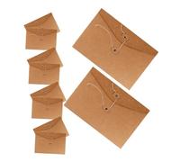 UTHCLO 10pcs Thick Kraft Paper File Envelope Pouches for Documents Paper Document Bags with Rope Closure Sturdy Multipurpose Kraft Folders for Office and Home Organization