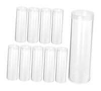 UTHCLO 10pcs Transparent Coin Storage Tubes with Lids Wear-Resistant Collectible Coin Holders Containers for Organizer and Quarter Collectors