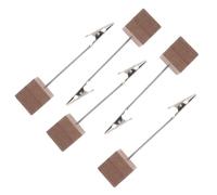 UTHCLO 10pcs Wooden Memo Stands with Metal Clips Creative Tabletop Photo Holders and Message Clip Holders for Cards Notes Menus and Table Numbers Vintage Style Desktop Decor