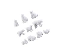 UTHCLO 11 Pcs Miniature Polar Bear Resin Ornaments Mini Decoration Craft Desktop Adornments White Mixed Styles for Mini Garden Fairy World Home Decor
