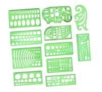 UTHCLO 11pcs Geometric Measuring Template Stencil Plastic Drawing Tools for Architecture Design Art Measurement School Office Use