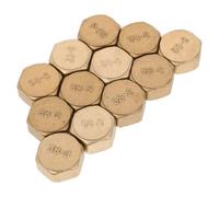 UTHCLO 12 Pcs Brass Blanking Cap Thread Cap G1/2 Golden Brass and Rubber for Washing Machine and Radiator Valve