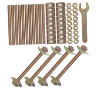 UTHCLO 12 Sets Iron Countertop Fasteners Half Moon Furniture Connector Bolts with Wrench Threaded Joint Brackets for Table Tops and Workbenches Precision-machined Assembly Hardware
