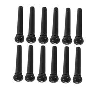 UTHCLO 12pcs Black Acoustic Guitar Bridge Pins Replacement for Folk Guitar Snug Fit String Pegs Preventing Slippage and Practical Spare Parts for Frequent Use
