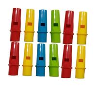 UTHCLO 12Pcs Cylinder Shape Pan Flutes DIY Music Instrument for Colorful Abs Material Whistle and Safe Circular Flute Whistles for Birthday and Festival Fun Random Color