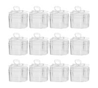 UTHCLO 12pcs Heart-shaped Decorative Box Plastic Heart Box and Birthday Treat Container Use as Dessert Table Decor Fill Soft Reusable Candy Container for Jewelry and Party Favors
