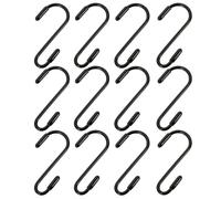 UTHCLO 12pcs Heavy Duty S Shaped Hooks 2.4 Inch Stainless Steel Black Pant Hooks for Closet Kitchen Bathroom Bedroom Office Hanging Coats Bags Plants Towels