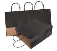 UTHCLO 12pcs Kraft Paper Gift Bags with Handles Blank Party Favor Pouch for Birthday Presents Wedding Festivals and Craft Markets Black Kraft Paper Gift Wrap